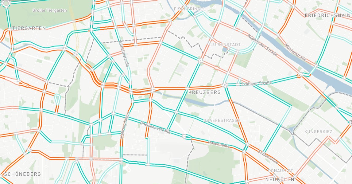 Kartendarstellung des HappyBikeIndex