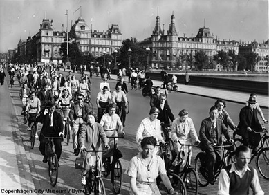 Rush Hour in Kopenhagen um 1940
